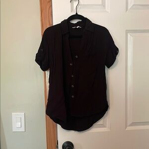 Candie's Black Button-Down Shirt